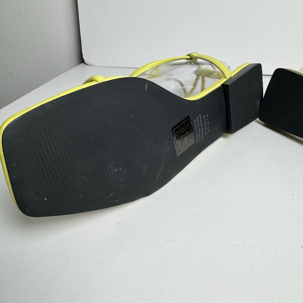Who What Wear Neon Yellow Strappy Flat Sandals Women’s US 10 Square Toe Ankle - Picture 7 of 9